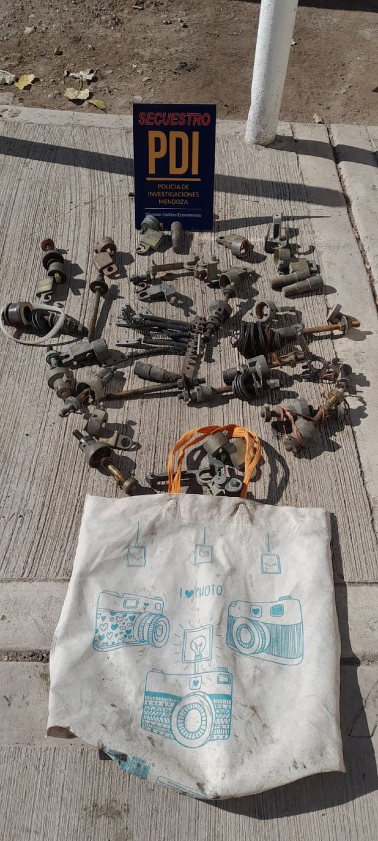 El bronce sustraído de un transformador Foto: Ministerio de Seguridad