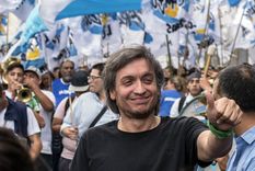Máximo Kirchner, líder de La Cámpora, encabezando una movilización Foto: Gentileza Fabian Rodriguez