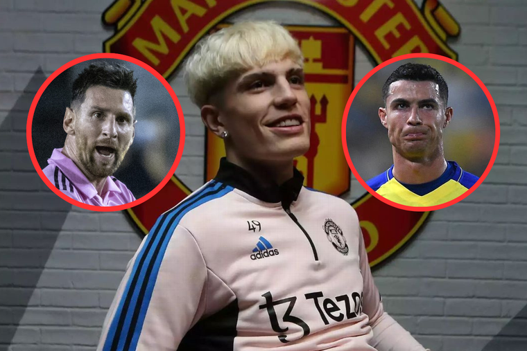 Garnacho volvió a elegir entre Cristiano Ronaldo y Lionel Messi