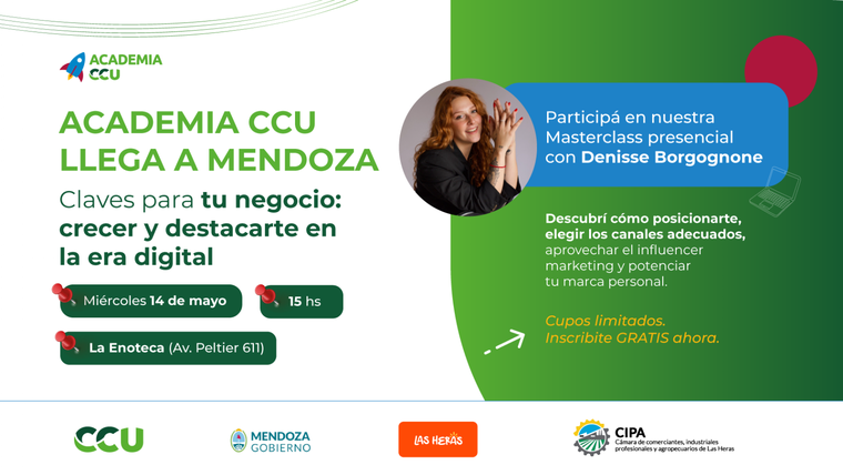 Academia CCU desembarca en Mendoza con una masterclass sin costo.