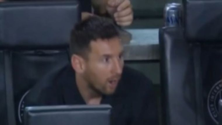 La cara de Messi lo dice todo. Foto: Captura
