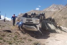 un camionero murio tras volcar en uspallata