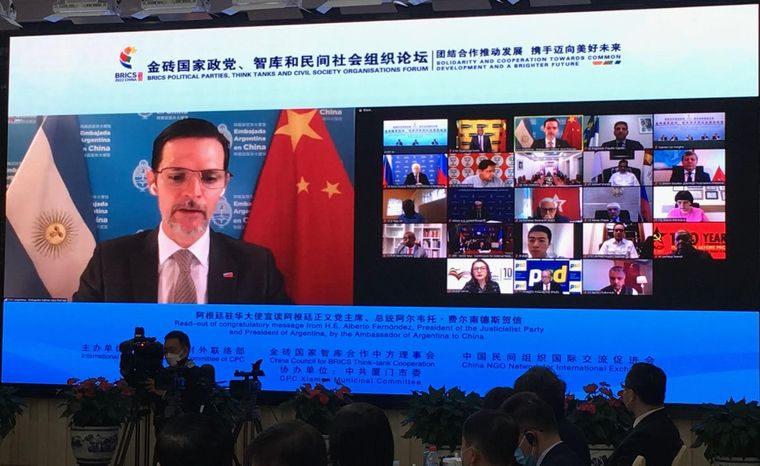 Sabino Vaca Narvaja leyó una carta de Alberto Fernández ante Xi Jinping.