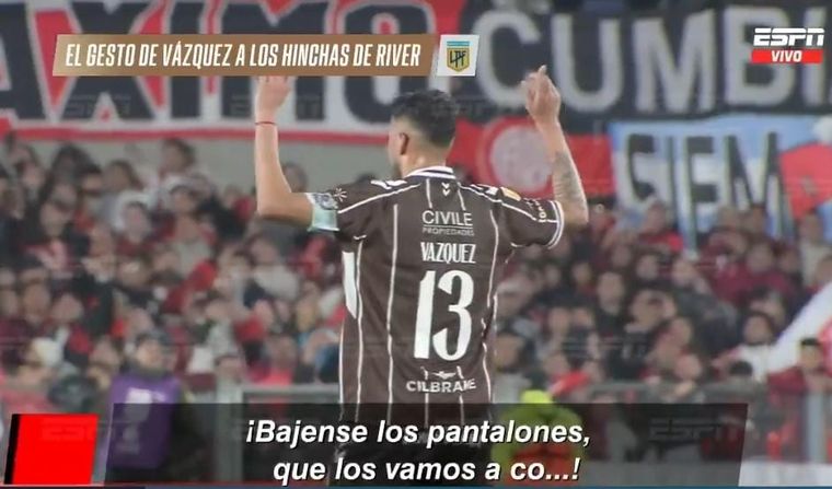 Nacho Vázquez se cruzó con los hinchas de River por los cantitos.