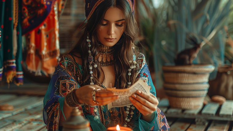 El horóscopo gitano utiliza elementos de la vida cotidiana para sus predicciones Foto: Imagen generada por Mid Journey