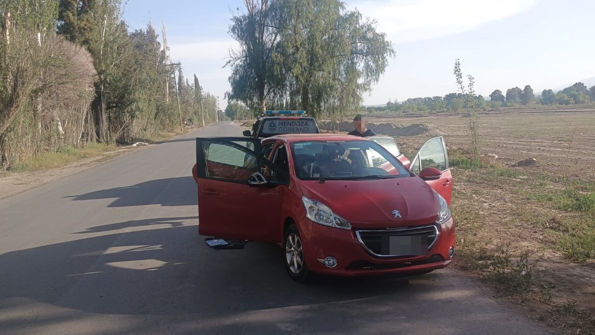 Persecución, drones y seguimiento con cámaras para recuperar un auto robado en Las Heras