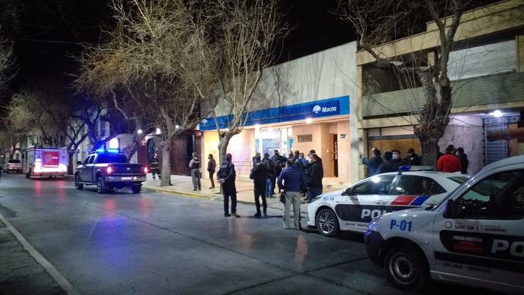 El intento de robo se perpetró en una sucursal del banco Macro Foto: Tiempo de San Juan