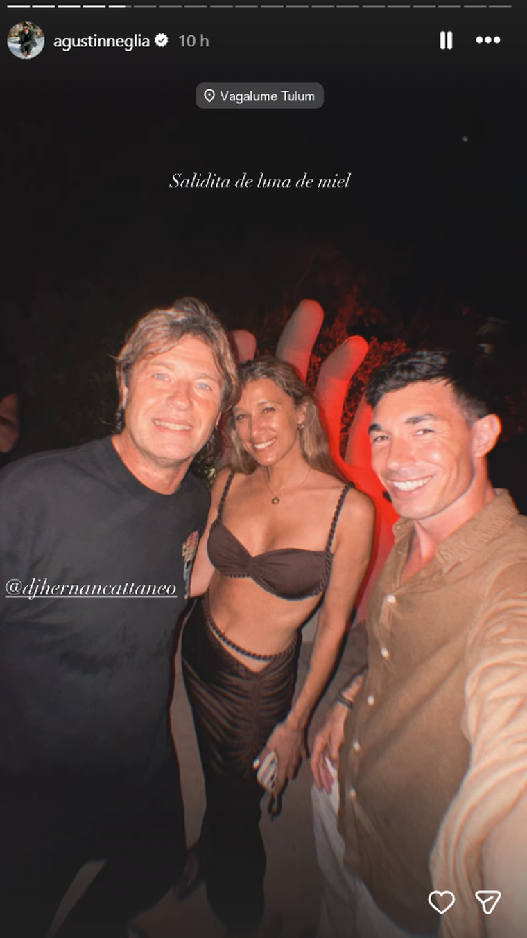 Agustín Neglia y su pareja junto a Hernán Cattaneo. Agustín Neglia y su pareja junto a Hernán Cattaneo.