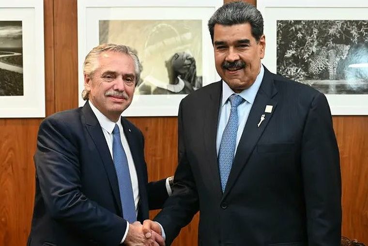 Alberto Fernández se reunió con Nicolás Maduro Foto: Twitter.