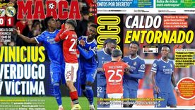 El incidente entre Prestianni y Vinícius, tapa de todos los diarios de España y Portugal. El incidente entre Prestianni y Vinícius, tapa de todos los diarios de España y Portugal.