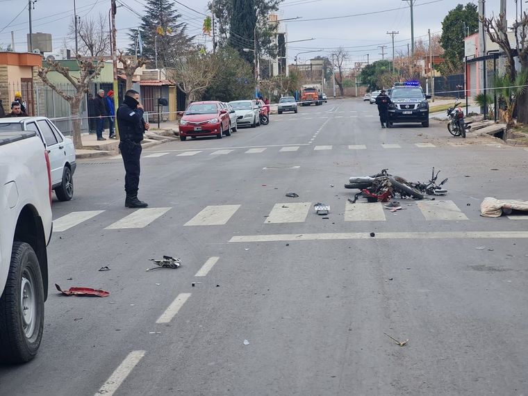 La escena tras el accidente