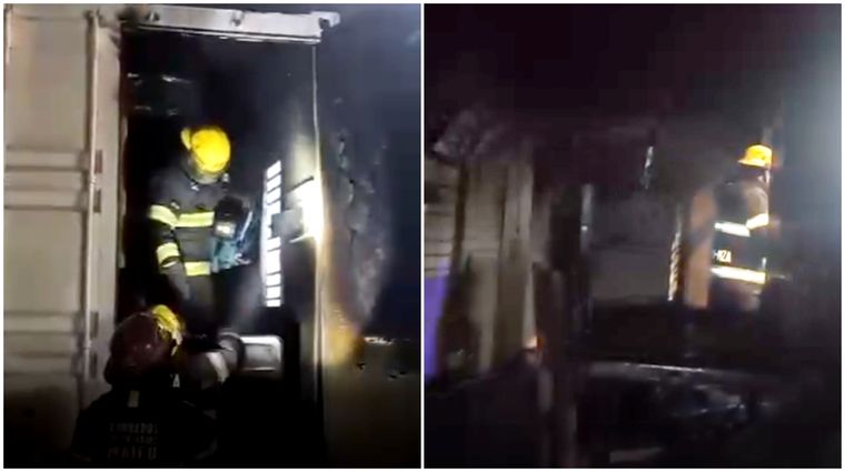 Así quedó el contenedor tras el incendio.&nbsp;