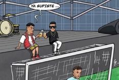 los lapidarios memes sobre el escenario en la cancha de velez durante el partido con banfield