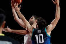 Garino en acción ante Eslovenia. Foto: EFE