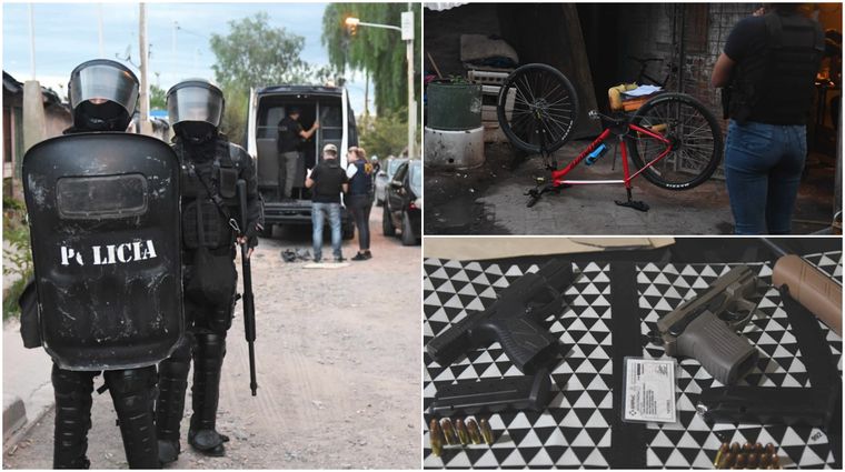 El megaoperativo en el oeste de la Ciudad de Mendoza permitió el secuestro de bicicletas robadas, armas y droga.&nbsp;