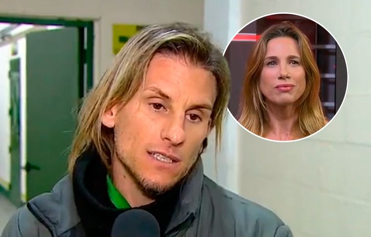 Sebastián Beccacece El cruce entre el DT de Defensa y la periodista Alina Moine.