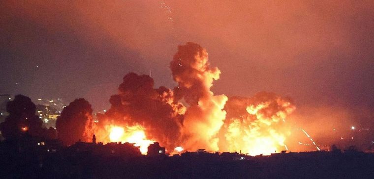 Imagen de los bombardeos israelíes en Beirut Foto: Captura de video