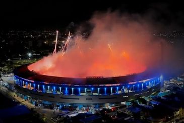 Racing elevó un pedido para levantar la sanción al Cilindro y la respuesta de Aprevide fue contundente.. Foto: captura de TV. Racing elevó un pedido para levantar la sanción al Cilindro y la respuesta de Aprevide fue contundente.. Foto: captura de TV.