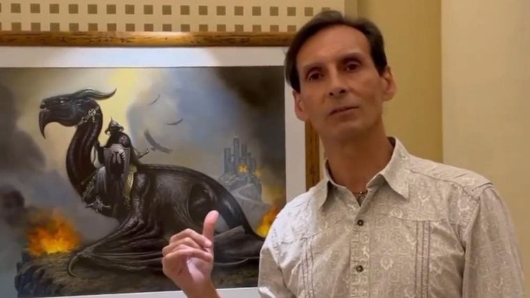 El artista no dudó en exponer la sorpresiva situación con uno de sus cuadros. Foto: Instagram @ciruelocabral