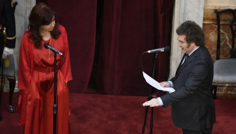 Javier Milei en la jura tomada por Cristina Kirchner. Foto: Juan Mateo Aberastain/MDZ