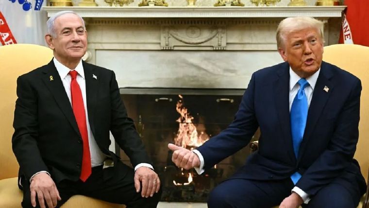Trump recibió a Netanyahu el martes en la Casa Blanca. Foto: BBC