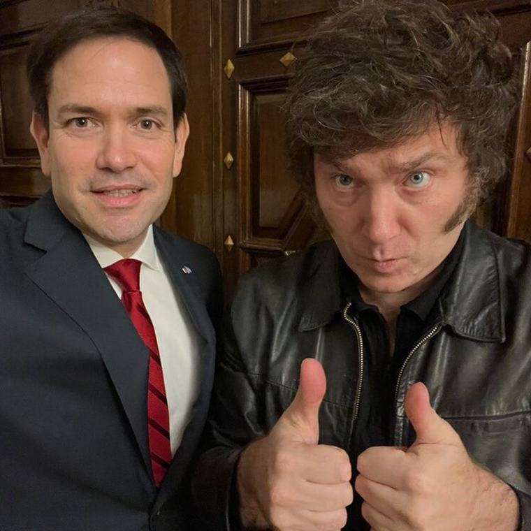 Marco Rubio y Javier Milei. Foto: Redes sociales