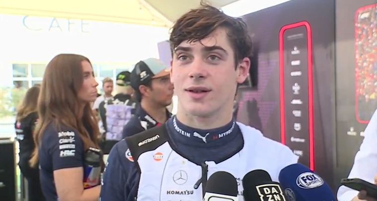 Colapinto en declaraciones tras el GP de Estados Unidos. Foto: Captura
