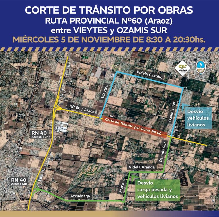 Así será el corte de tránsito Así será el corte de tránsito