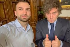 El trader Mauricio Novelli junto al presidente Javier Milei.