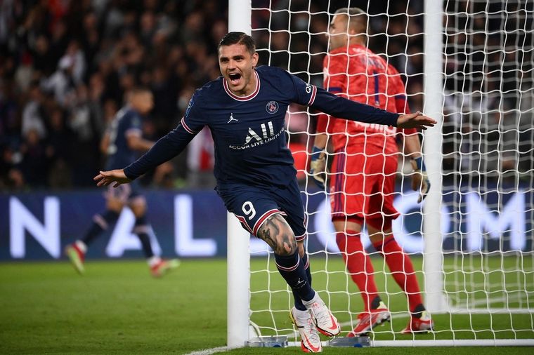 Icardi festeja el gol de la victoria. Foto: PSG