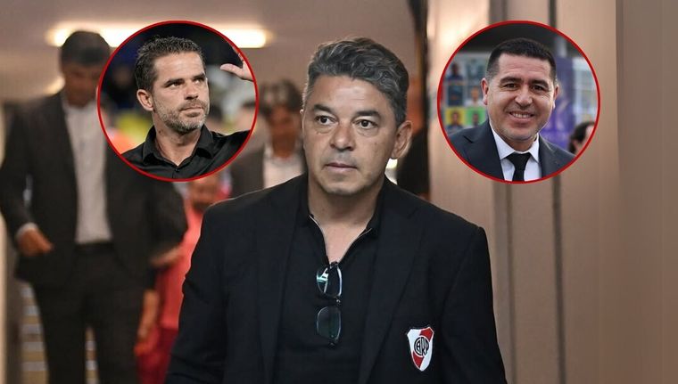 Gallardo y River negocia por dos refuerzos que querían Gago y Riquelme para Boca. Foto: IG: @RiverPlate y X: @BocaJrsOficial