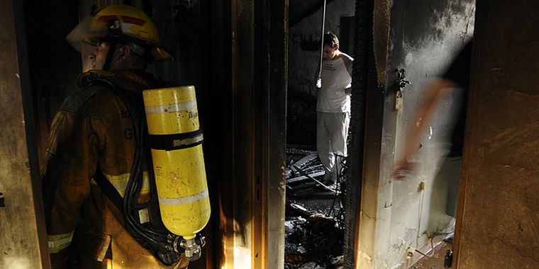 Trabajaron dos dotaciones de bomberos. Foto: Nacho Gaffuri / MDZ