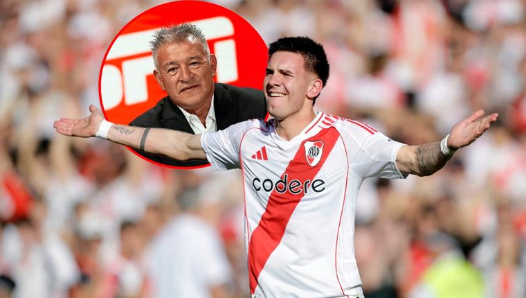 El Bichi Borghi se deshizo en elogios para con Franco Mastantuono. Foto: Fotobaires y archivo