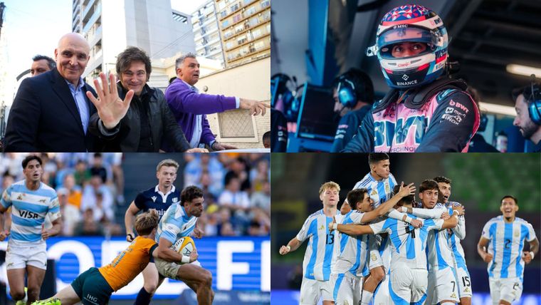 Fin de semana movido para el país con Javier Milei en dos provincias y las definiciones en el deporte nacional: rugby, fútbol y automovilismo.