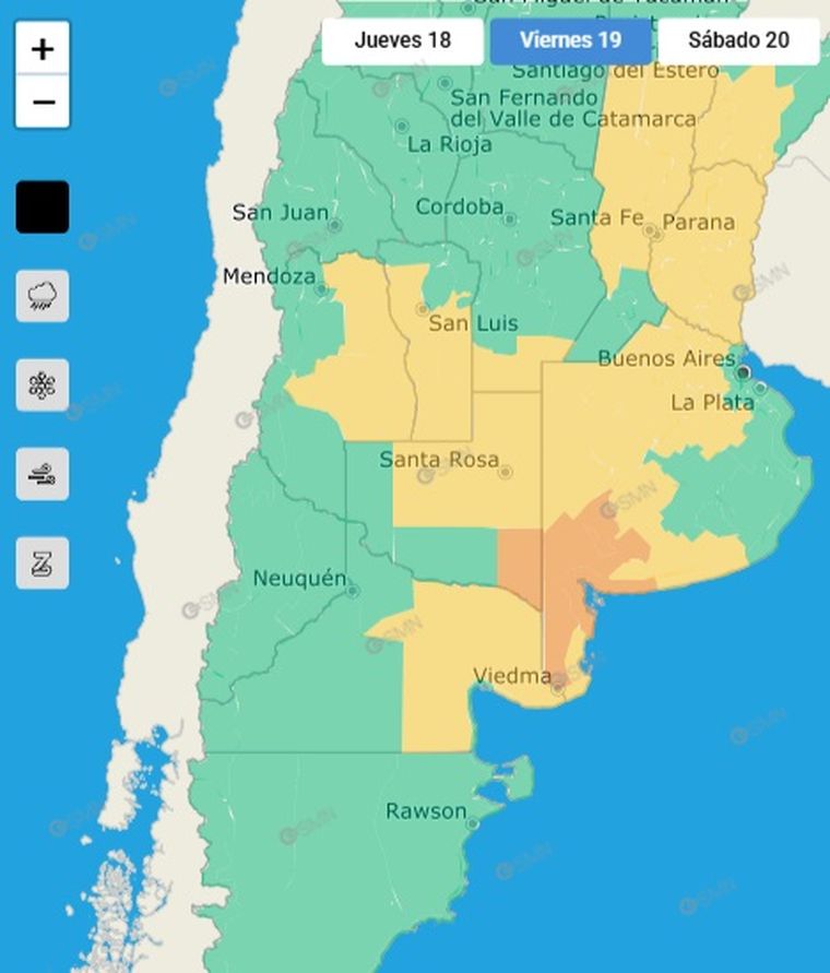 Las tormentas están previstas para la madrugada del viernes (SMN). Las tormentas están previstas para la madrugada del viernes (SMN).