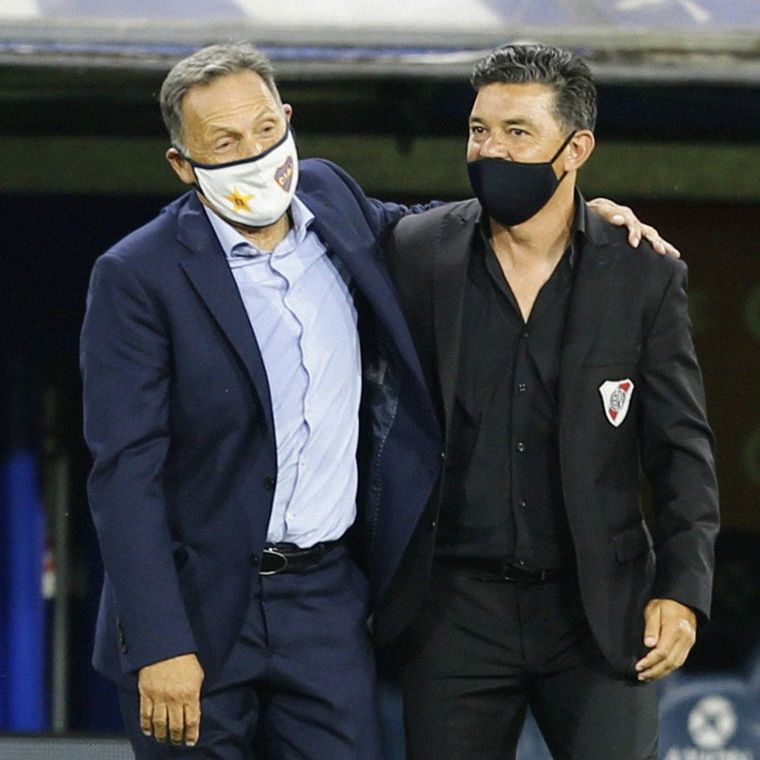 Miguel Ángel Russo y Marcelo Gallardo, dos exponentes argentinos del fútbol sudamericano Foto: Télam