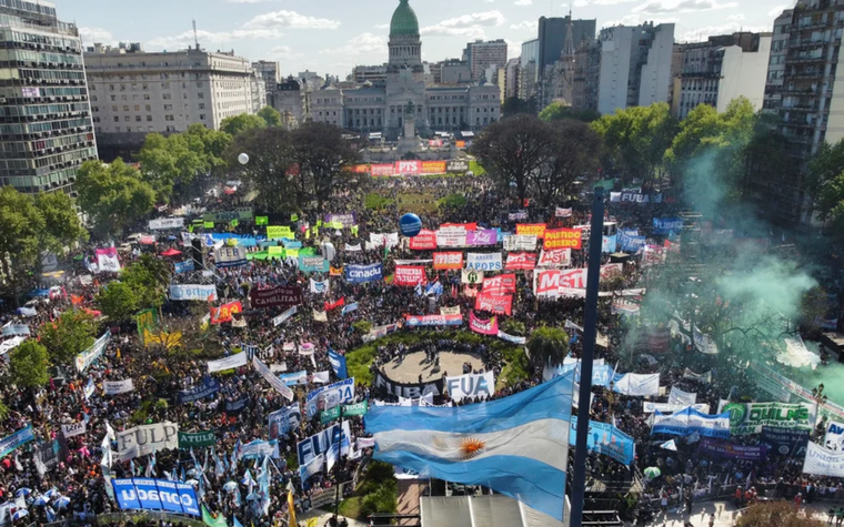 Una de las marchas universitarias durante el gobierno de Milei.&nbsp;