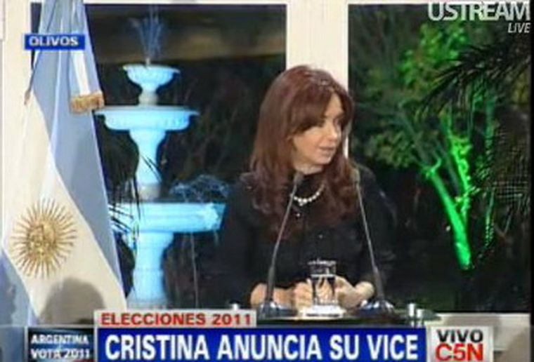 Cristina, al momento del anuncio. Foto: Captura de pantalla