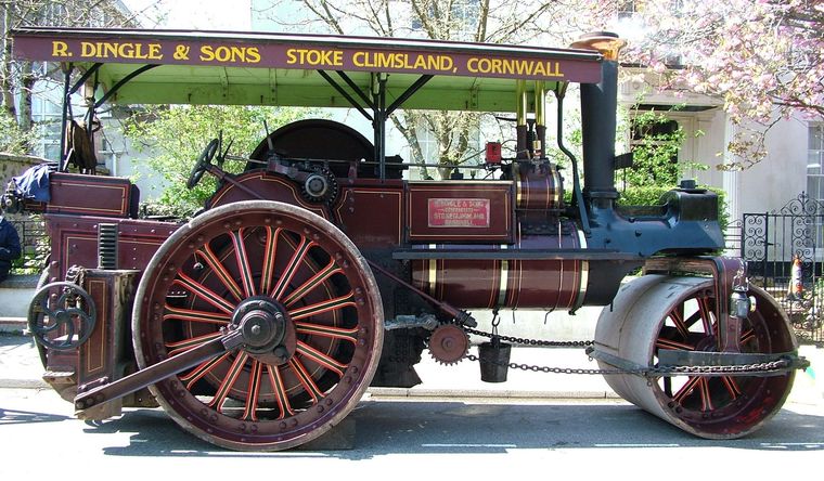 El locomóvil de vapor, con tecnología que cambió el mundo. Foto: Wikipedia.