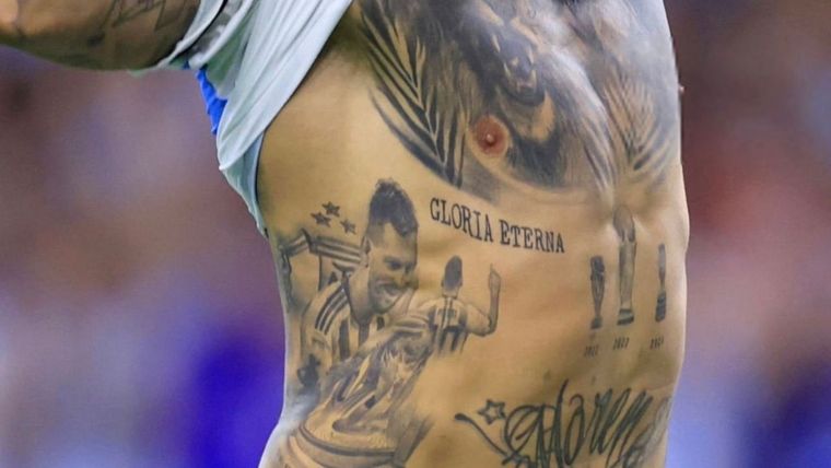 El tatuaje de Nicolás Otamendi. Foto: Noticias Argentina