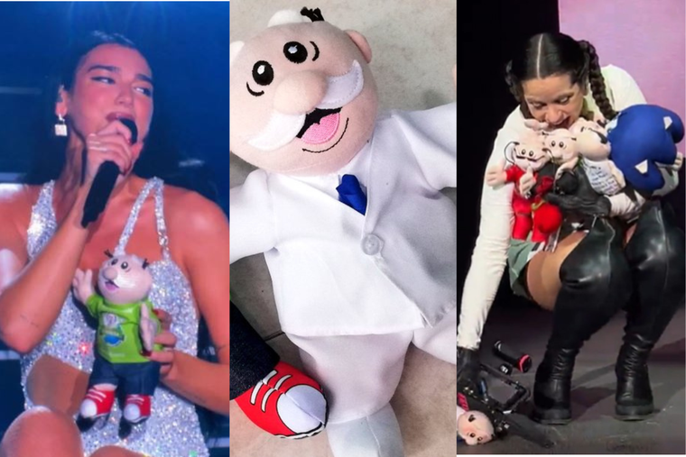 DUA LIPA Y ROSALÍA RECIBIENDO AL DOCTOR SIMI Foto: COLLAGE