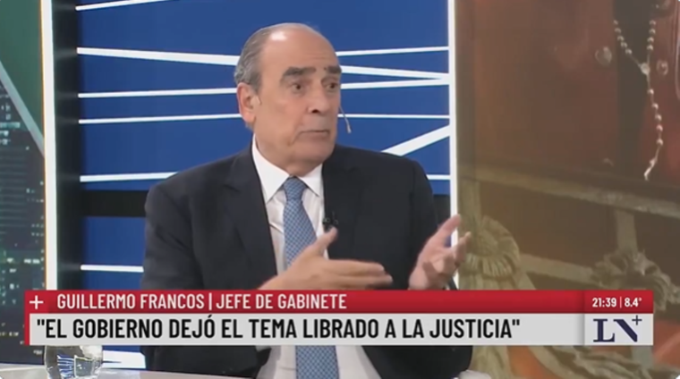 El jefe de Gabinete, Guillermo Francos, se refirió a la marcha que tendrá lugar mañana en apoyo a CFK.