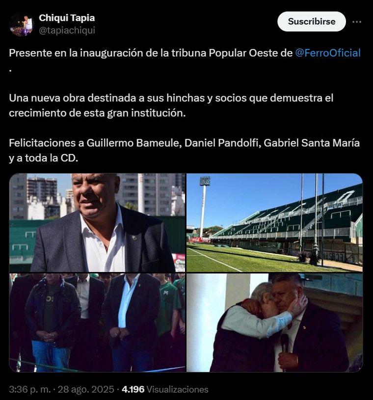 Tapia, en la cancha de Ferro, uno de los clubes complicados con el descenso. Tapia, en la cancha de Ferro, uno de los clubes complicados con el descenso.
