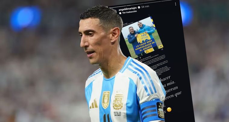 El posteo de Di María contra un medio partidario de Central. Foto: NA