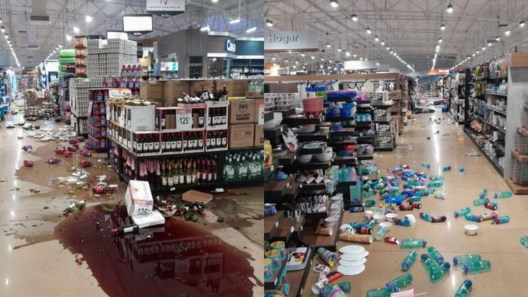Así quedó un supermercado en Acapulco tras el sismo en México.