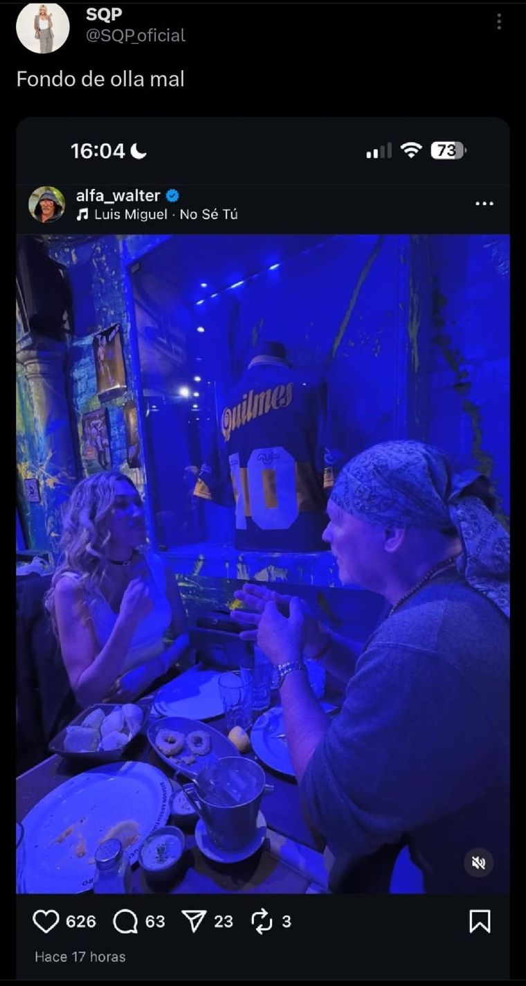 La foto que despertó numerosos comentarios. Créditos: X / SQP La foto que despertó numerosos comentarios. Créditos: X / SQP