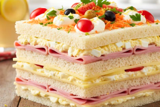 La receta de torre de miga admite infinitas combinaciones de relleno según la región.