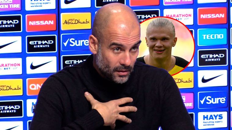 La llegada de Haaland al Manchester City es un hecho pero Guardiola fue cuidadoso en conferencia de prensa.