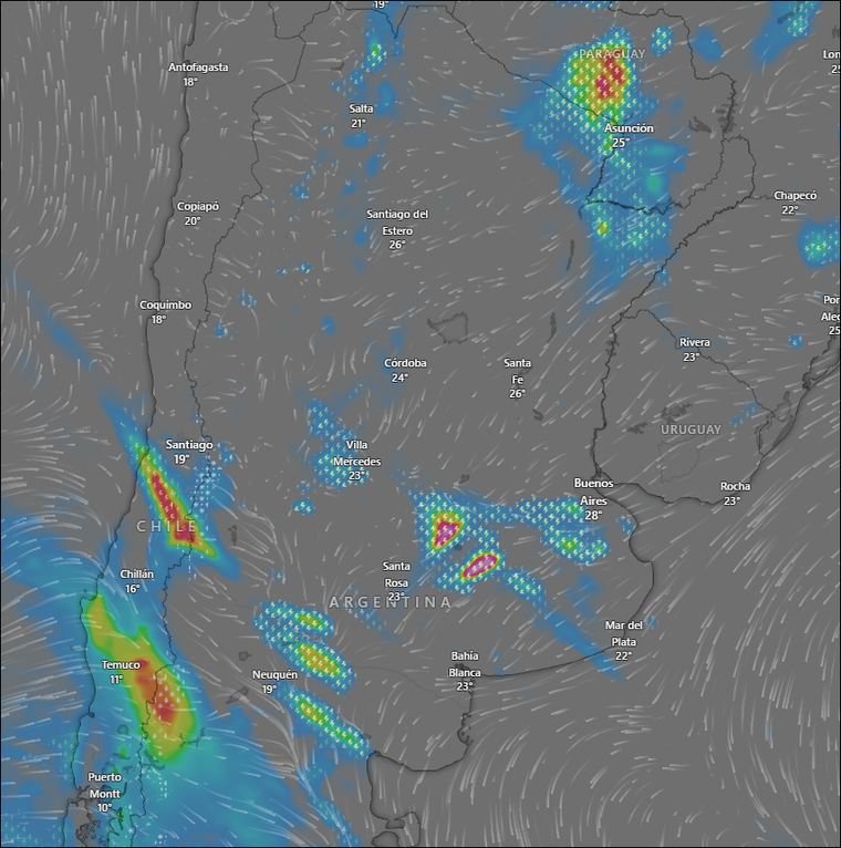 Se esperan fuertes tormentas en gran parte del país.