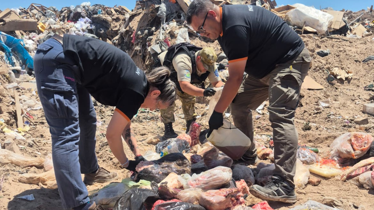 Policías y bromatólogos secuestraron y luego destruyeron la carne y otros productos en mal estado.&nbsp;